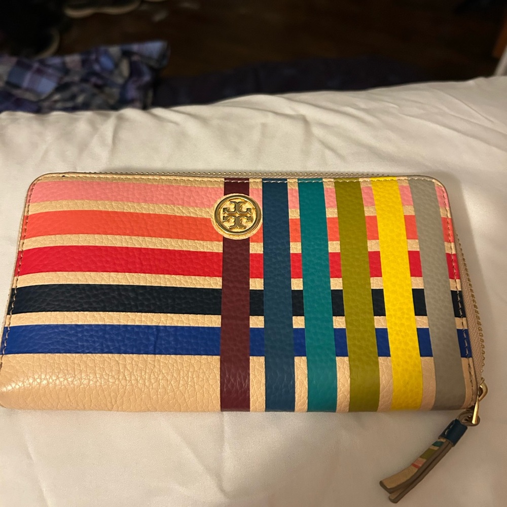Tory Burch Colorful Striped Wallet